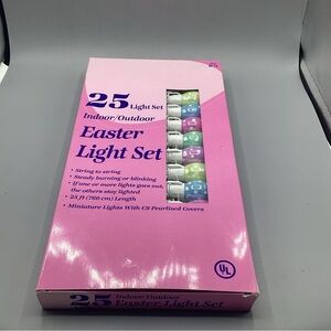 Vtg. Pastel Easter/Holiday Indoor String Light Set 25ft. Various Pastel-NEW!!!